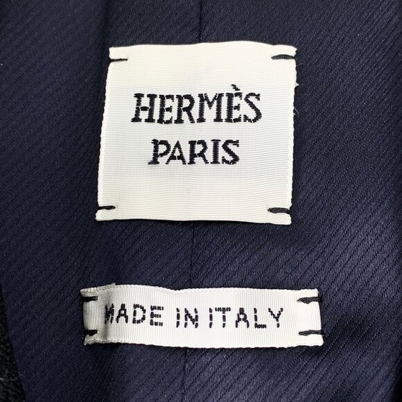 Hermès Black Double-Breasted Wool-Blend Blazer Size 34 XXS Made In Italy - Picture 2 of 6